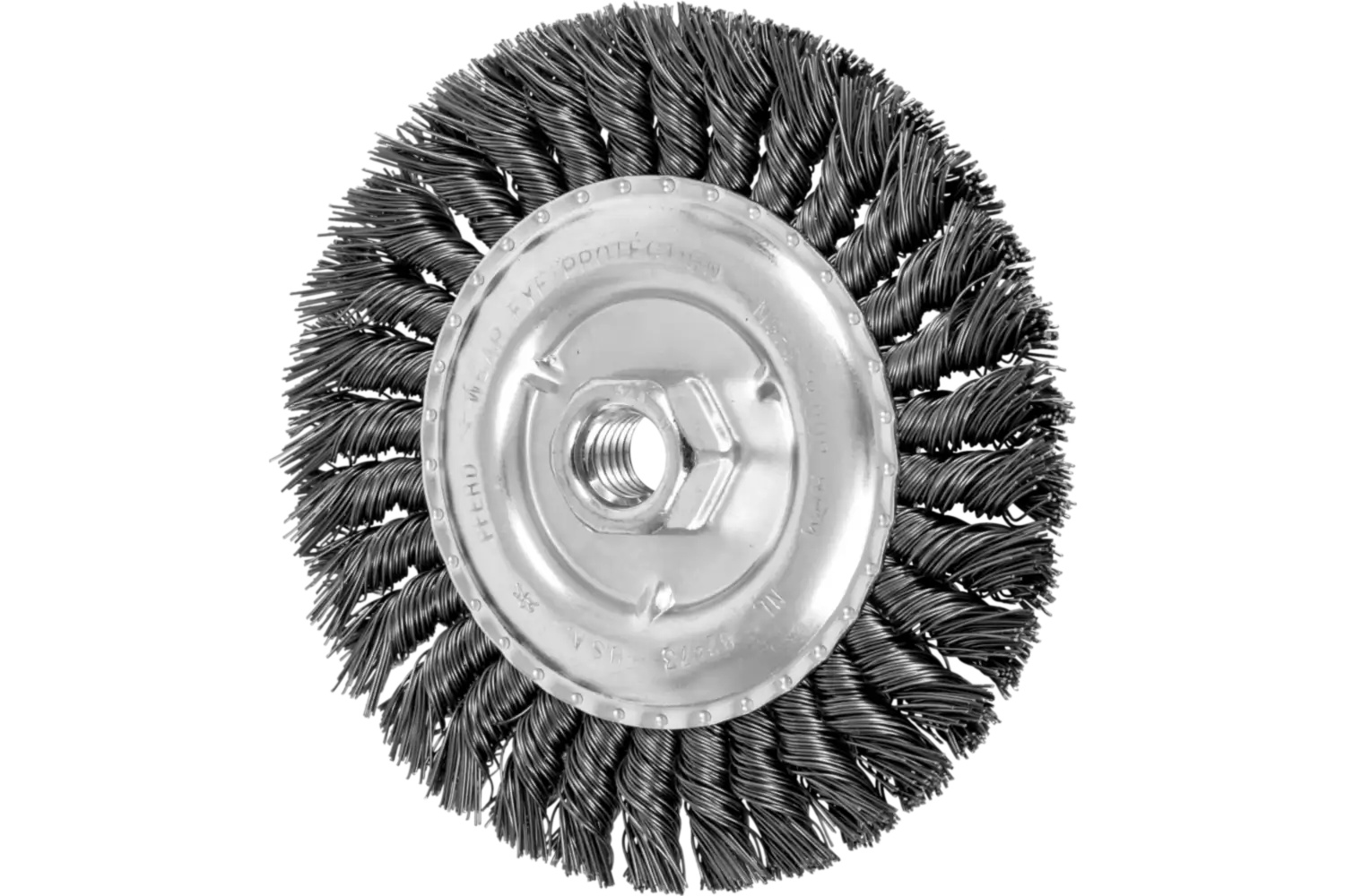 Picture of Pferd Standard Twist Knot Wire Wheel Brush 6" Dia. .023 Carbon Steel 5/8-11" Thread